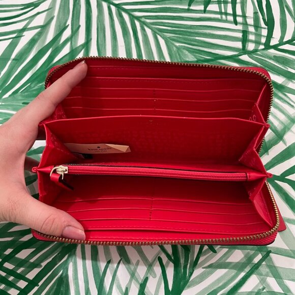 Kate Spade Neda Wallet Flynn Street Stitched Leather Prikly Pear - Picture 3 of 10